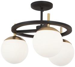 75W 3-Light Semi-Flush Mount Ceiling Fixture in Weathered Black