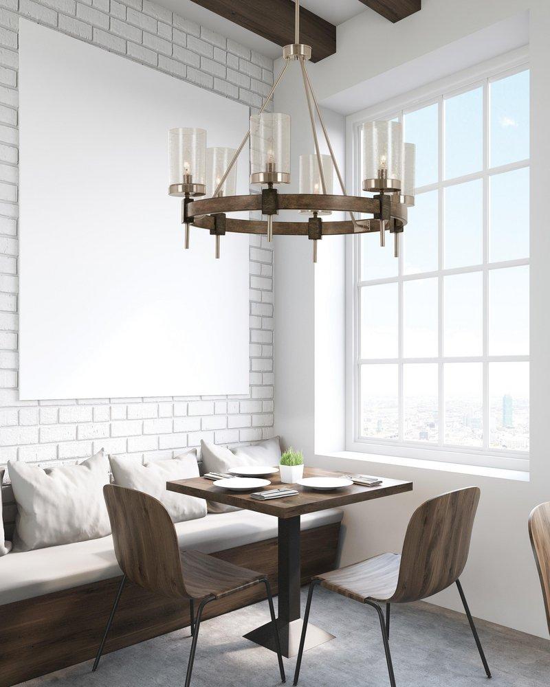 Minka Lavery Stone Grey 60W 6-Light Candelabra E-12 Incandescent Chandelier 