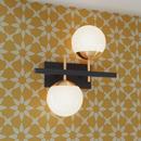 George Kovacs Weathered Black/Gold 16 x 15-1/4 in. 150W 2-Light Vanity Fixture 