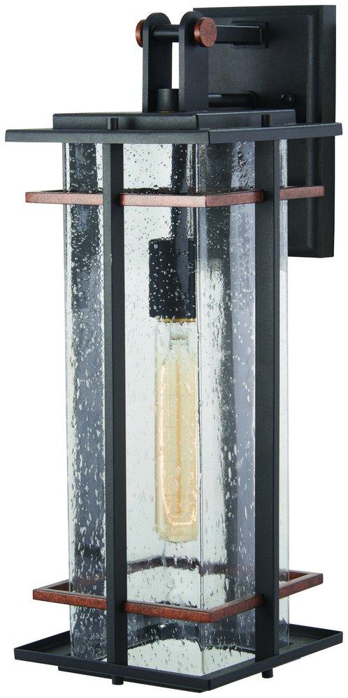 Minka Black/Antique Copper 60W 1-Light Medium E-26 Outdoor Wall Sconce 