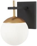 75W 1-Light G9 Double Loop Xenon Wall Sconce in Weathered Black with Gold