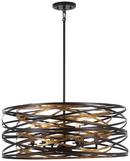 Minka Lavery Dark Bronze/Mosaic Gold 60W 6-Light Candelabra E-12 Incandescent Pendant 
