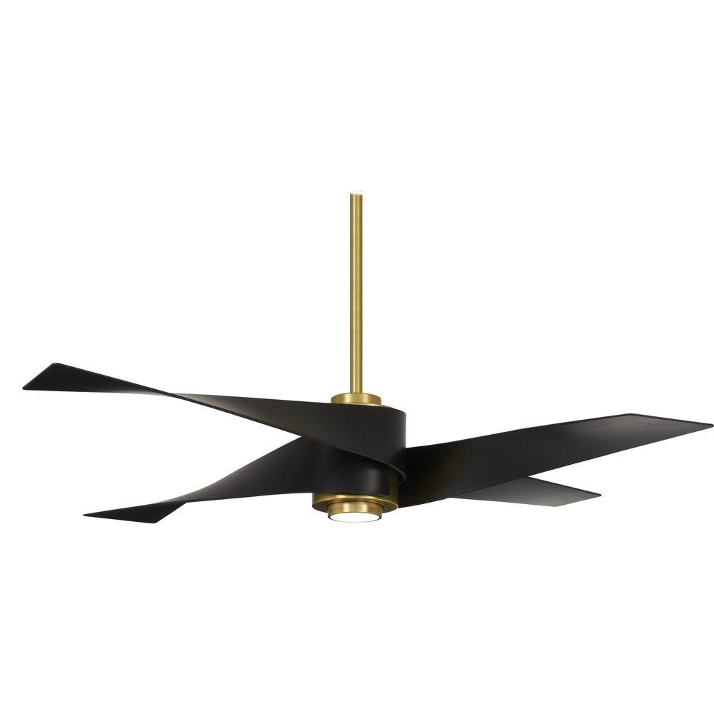Minka Aire Soft Brass/Matte Black 20W Ceiling Fan and 1-Light LED 