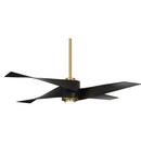 20W Ceiling Fan and 1-Light LED in Soft Brass with Matte Black