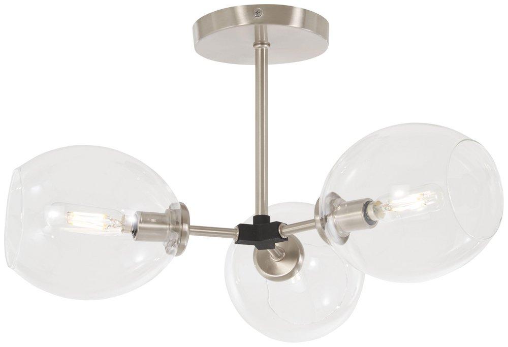 George Kovacs Brushed Nickel 60W 3-Light Candelabra E-12 Incandescent Semi-Flush Mount Ceiling Fixtures 