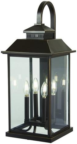 4-Light Outdoor Wall Sconce in Oil Rubbed Bronze/Gold High
