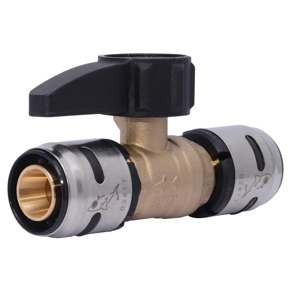 SharkBite® Natural Brass Brass Full Port Push-to-Connect 200# Ball Valve 