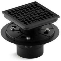 2 - 3 in. PVC Tile-In Square Shower Drain in Matte Black