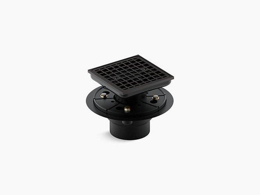 KOHLER Matte Black 3 in. Threaded Plastic Shower Drain 