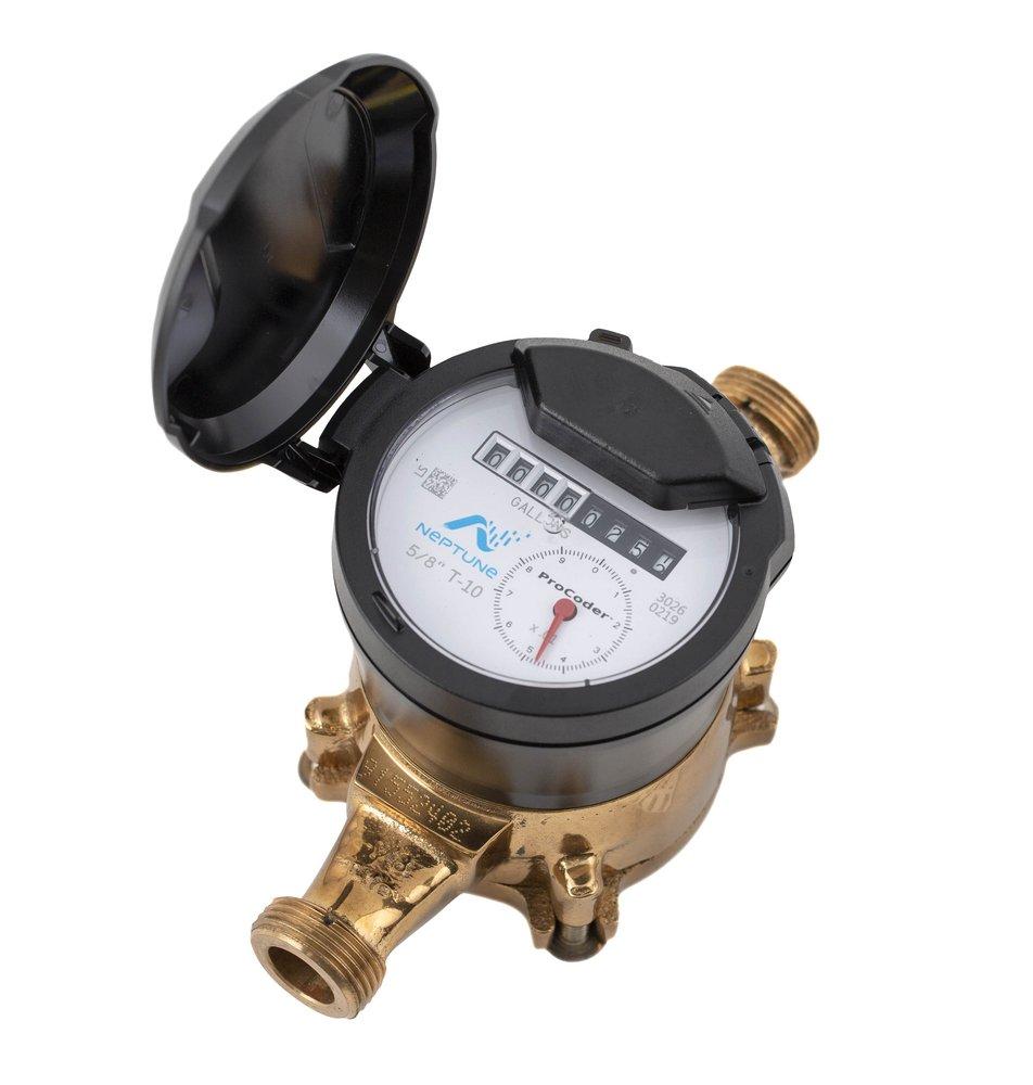 Neptune Technology Group T-10® Copper Alloy PC Operated Water Meter (Less Receptor) - Cubic Foot 
