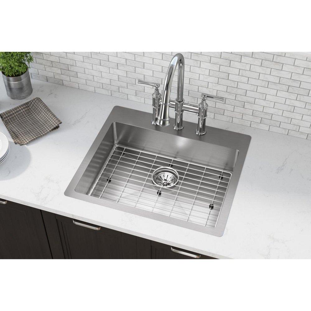 Elkay Polished Satin 25 x 22 in. Stainless Steel Single Bowl Dual Mount Kitchen Sink in Polished Satin 