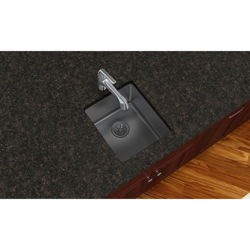 Elkay Polished Satin 16 x 18-1/2 in. No Hole Stainless Steel Single Bowl Undermount Kitchen Sink 
