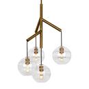 Visual Comfort & Co. Modern Aged Brass 60W 4-Light Medium Single Chandelier 