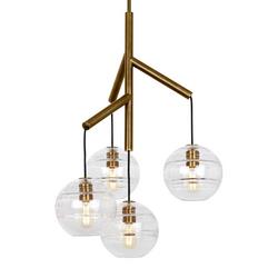 60W 4-Light Medium Single Chandelier in Aged Brass
