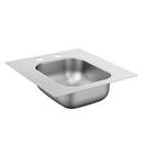 16-5/8 x 17-5/16 in. 2 Hole Stainless Steel Single Bowl Drop-in Kitchen Sink in Matte Stainless Steel