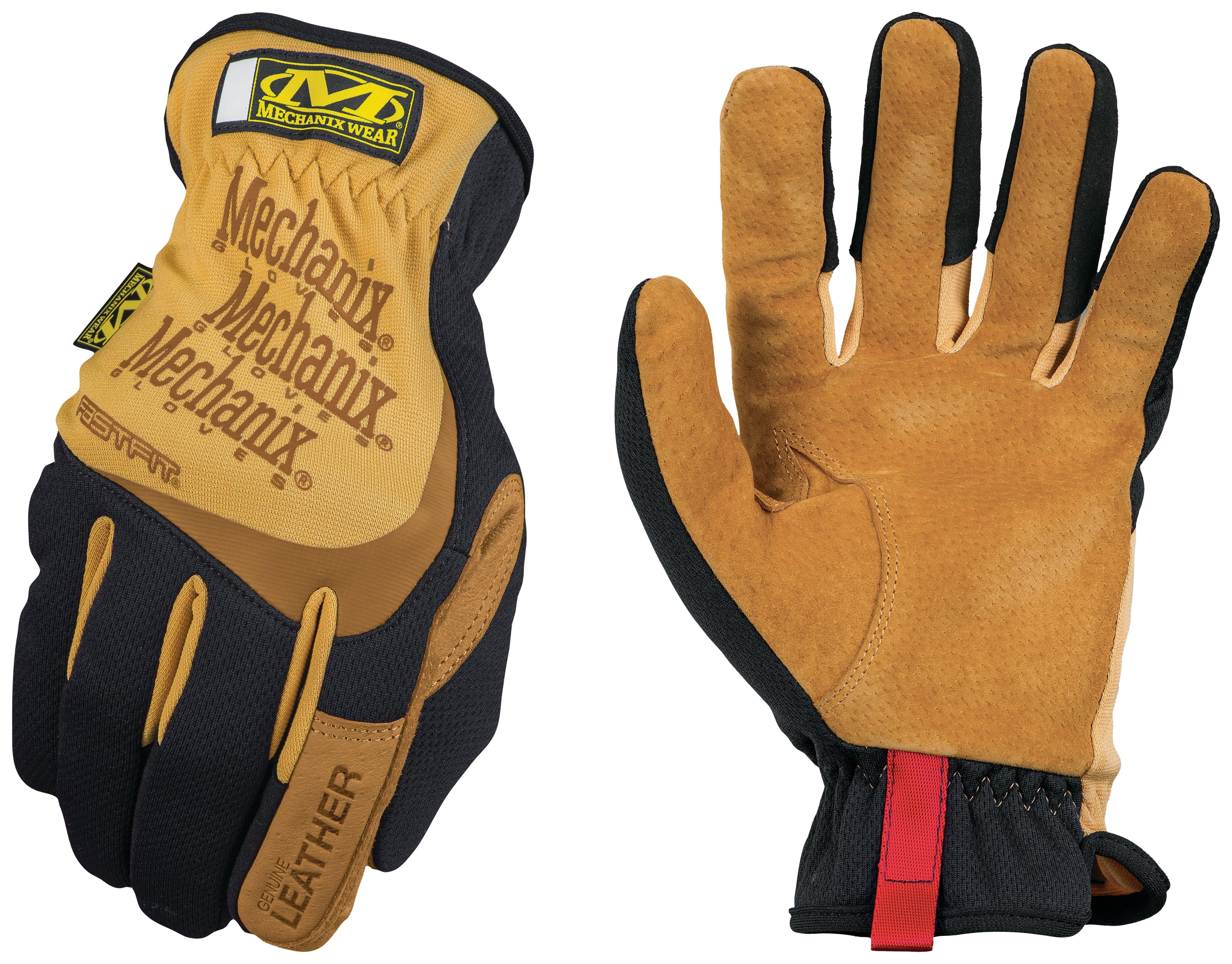Mechanix Wear Brown Grain Leather Glove in Brown and Black 