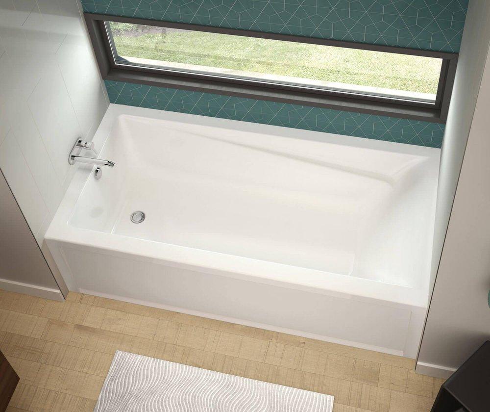 White 71-7/8 x 32 in. Whirlpool Drop-In Bathtub with Left Drain 