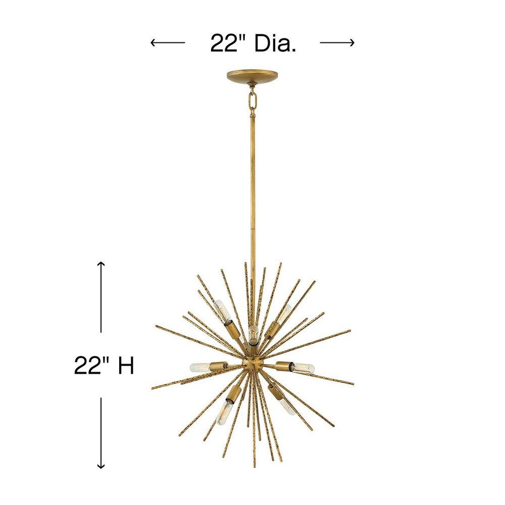 Fredrick Ramond Burnished Gold 60W 8-Light Candelabra E-12 Chandelier 