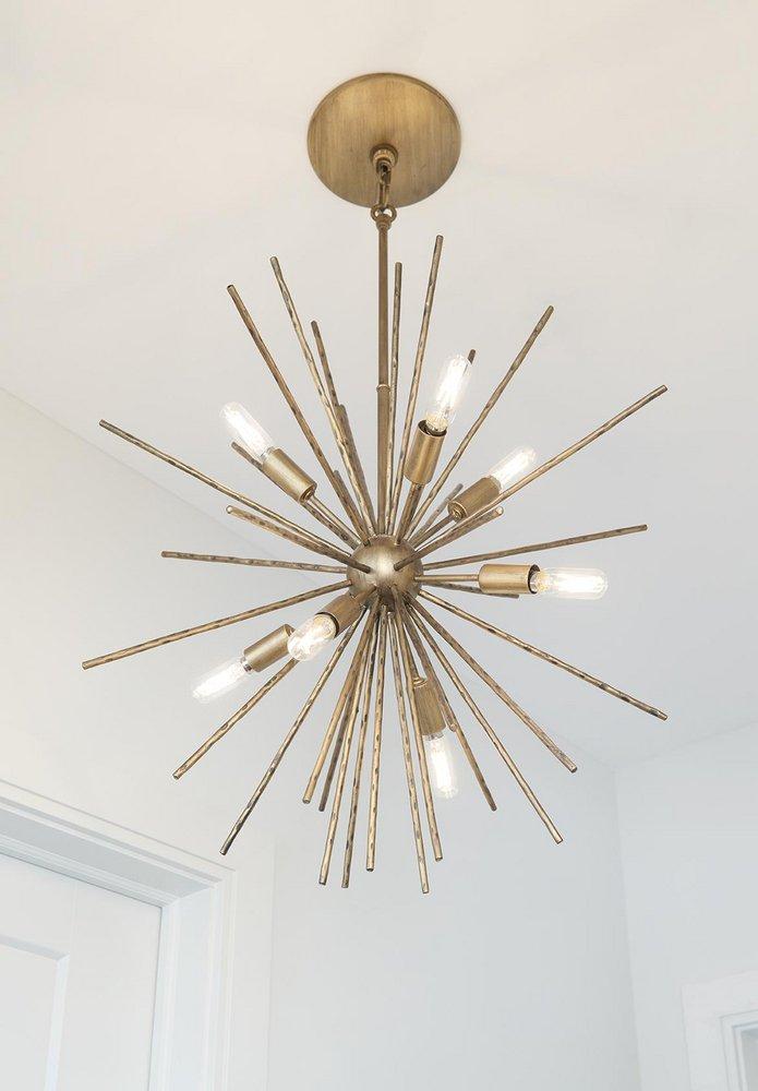 Fredrick Ramond Burnished Gold 60W 8-Light Candelabra E-12 Chandelier 