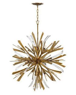 60W 13-Light Candelabra E-12 Chandelier in Burnished Gold