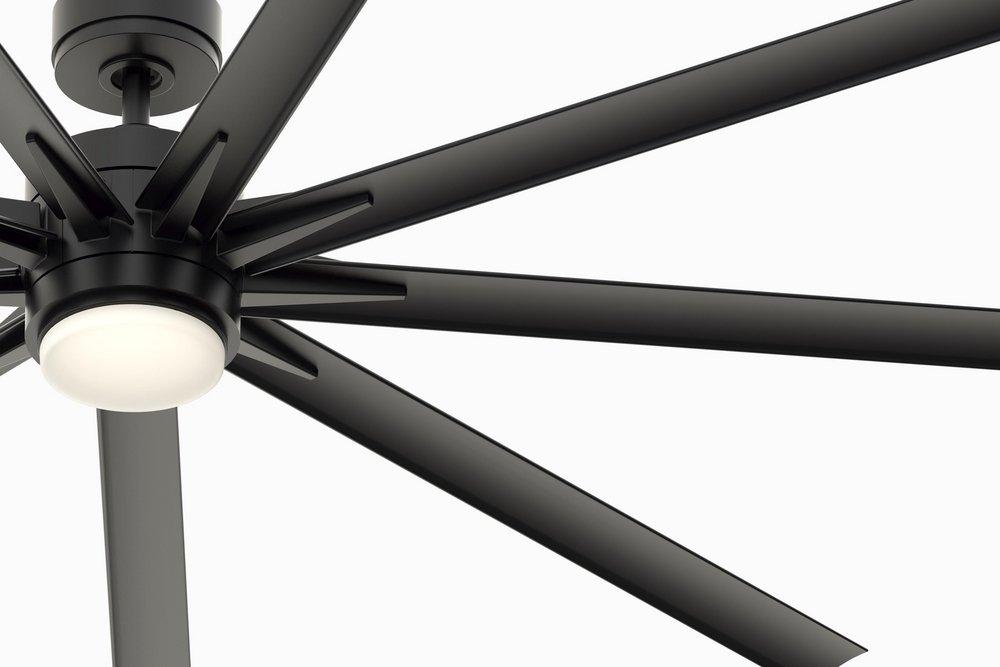 Fanimation Black 32W 9-Blade Ceiling Fan with 84 in. Blade Span and 1-Light LED 