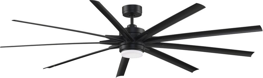 Fanimation Black 32W 9-Blade Ceiling Fan with 84 in. Blade Span and 1-Light LED 