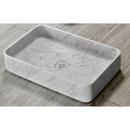 24 in. Vessel Mount Rectangular Stone Bathroom Sink in Honed Carrara Marble