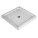 32 x 36 in. Terrazzo Shower Base with Stainless Steel Strainer Plate and Centre Drain in White with Black