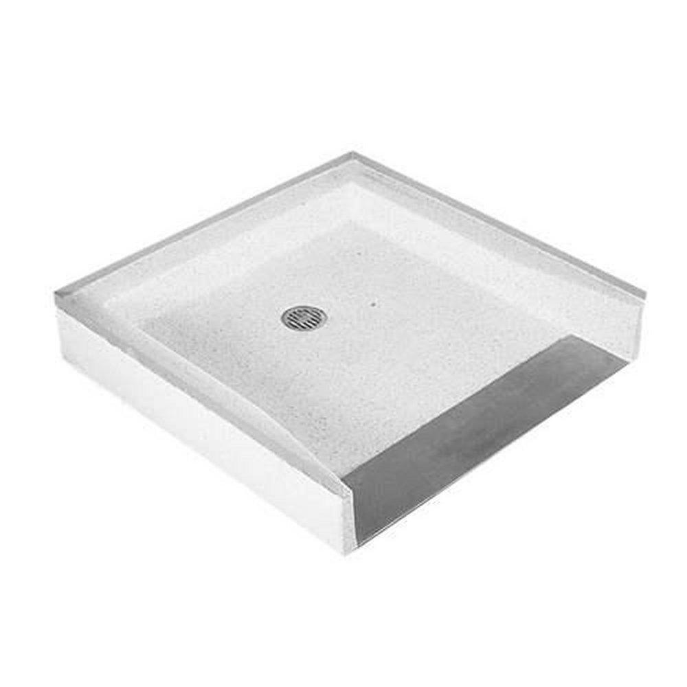 FIAT Products White/Black 39 x 39 in. Terrazzo Shower Base with Centre Drain 