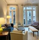 Visual Comfort & Co. Signature Hand-Rubbed Antique Brass BONNINGTON LARGE CHANDELIER IN POLISHED NICKEL WITH CRYSTAL 