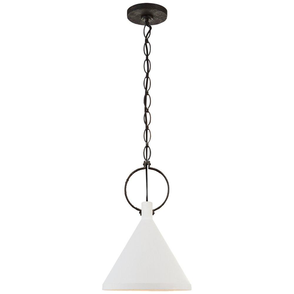 Visual Comfort & Co. Signature Natural Rusted Iron/Plaster White 60W 1-Light Medium E-26 Incandescent Pendant Light 