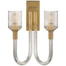40W 2-Light 19 in. Wall Sconce in Brass