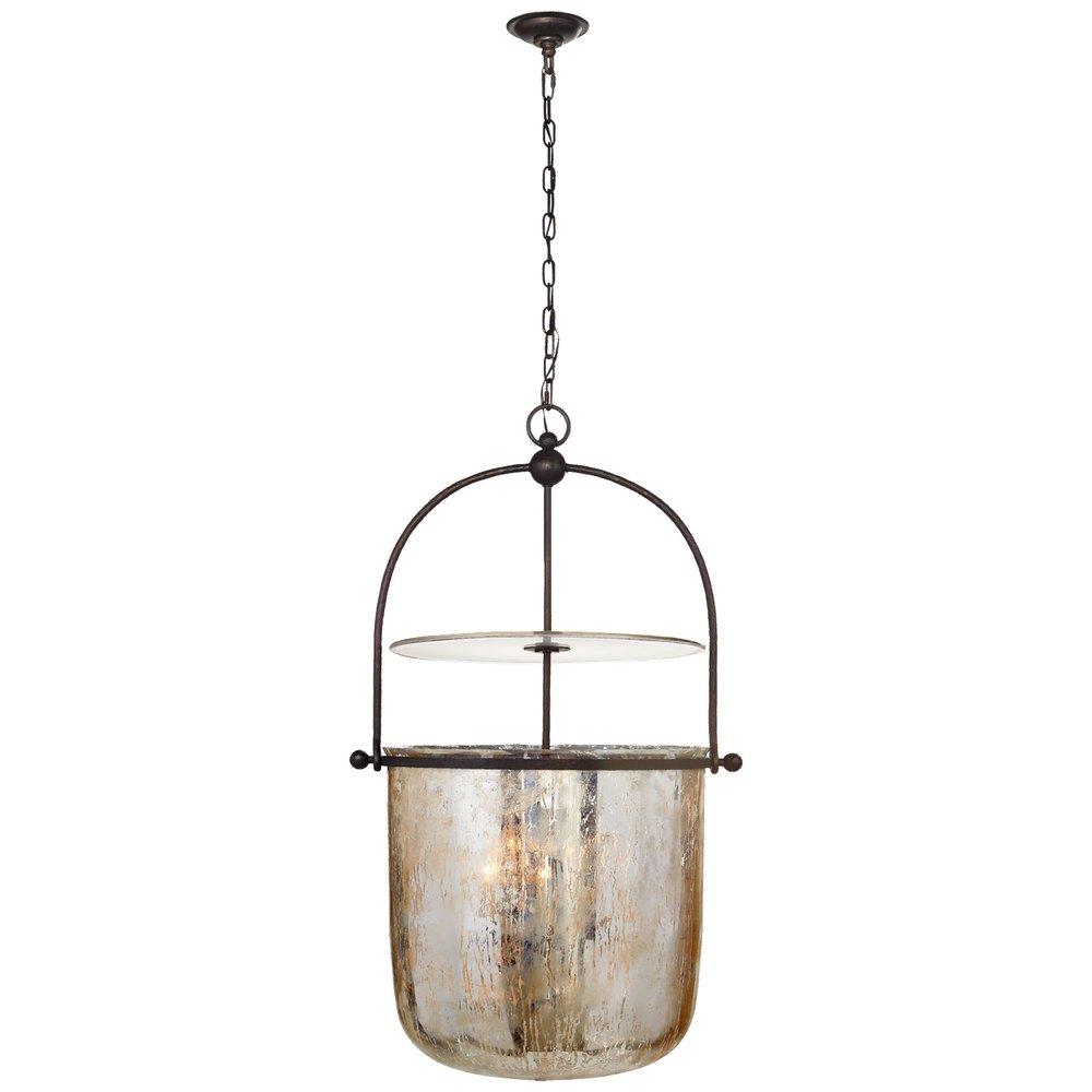 Visual Comfort & Co. Signature Aged Iron 60W 4-Light Candelabra E-12 Pendant Light 
