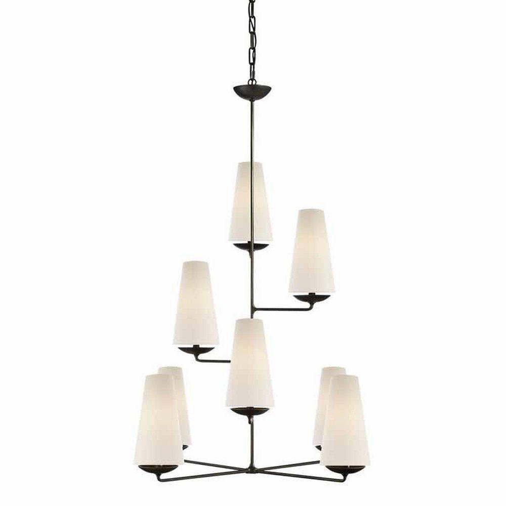Visual Comfort & Co. Signature Aged Iron 45-1/4 x 34-1/4 in. 40W 1-Tier 8-Light Modern Chandelier 