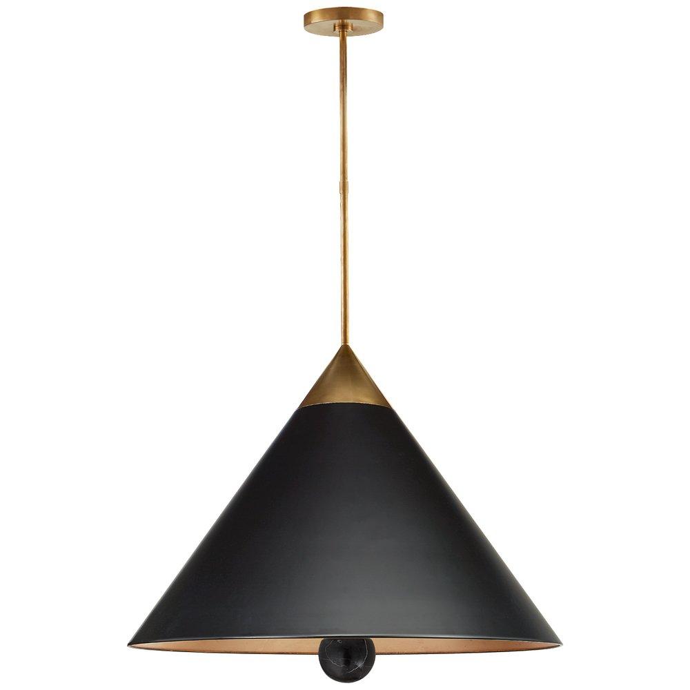 Visual Comfort & Co. Signature Antique Burnished Brass/Black 40W 3-Light Medium E-26 LED Pendant Light 