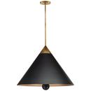 Visual Comfort & Co. Signature Antique Burnished Brass/Black 40W 3-Light Medium E-26 LED Pendant Light 