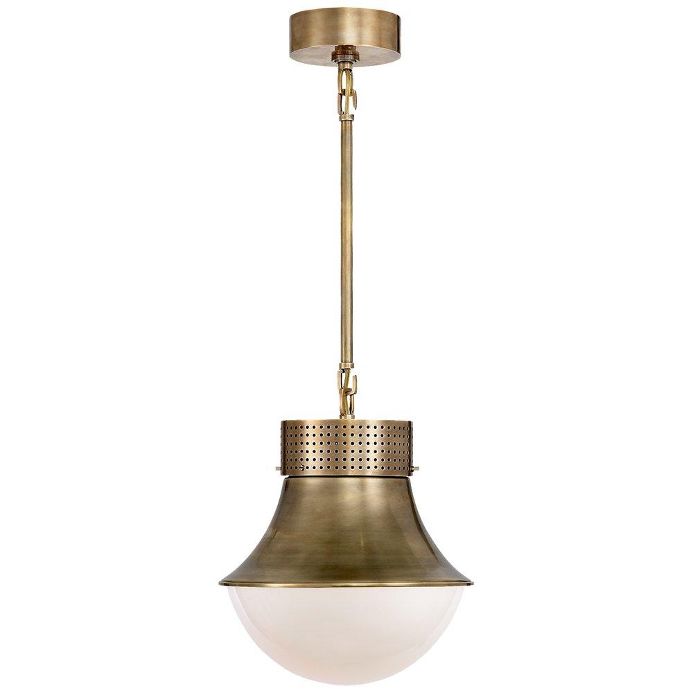 Visual Comfort & Co. Signature Antique Burnished Brass 60W 1-Light Medium E-26 Incandescent Pendant Light 