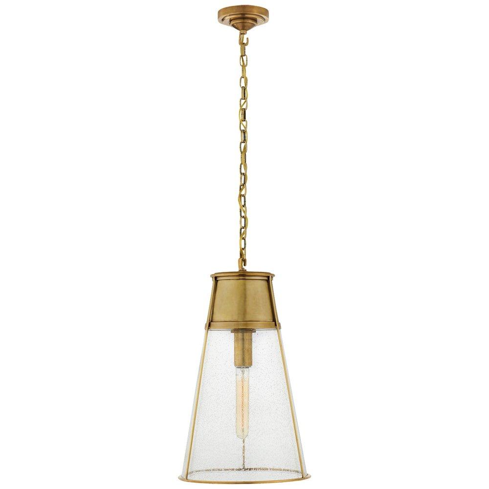 Visual Comfort & Co. Signature Hand-Rubbed Antique Brass 75W 1-Light Medium E-26 Incandescent Pendant Light in Hand-Rubbed Antique Brass 