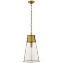 11-3/4 in. 75W 1-Light Medium E-26 Incandescent Pendant in Hand-Rubbed Antique Brass