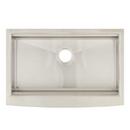 Signature Hardware Brushed Stainless Steel 32-1/2 x 21-3/4 in. No Hole Stainless Steel Single Bowl Apron Front Kitchen Sink 