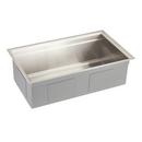 Signature Hardware Brushed Stainless Steel 32 x 18 in. Stainless Steel Single Bowl Undermount Workstation Kitchen Sink with Sound Dampening - Includes Colander, Cutting Board, and Sink Grid 