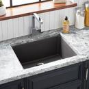 25 x 22 in. No Hole Granite Composite Single Bowl Dual Mount Kitchen Sink in Grey