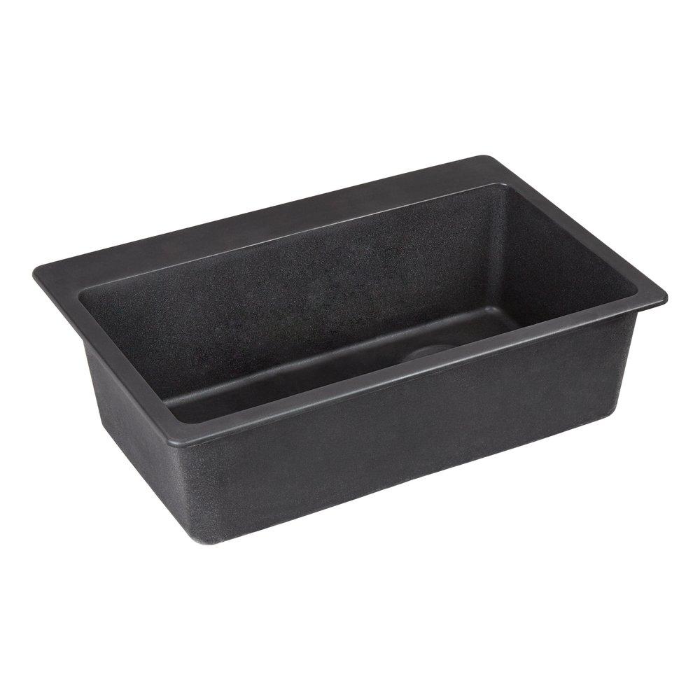 Signature Hardware Black 33 x 22 in. No Hole Composite Single Bowl Dual Mount Kitchen Sink 