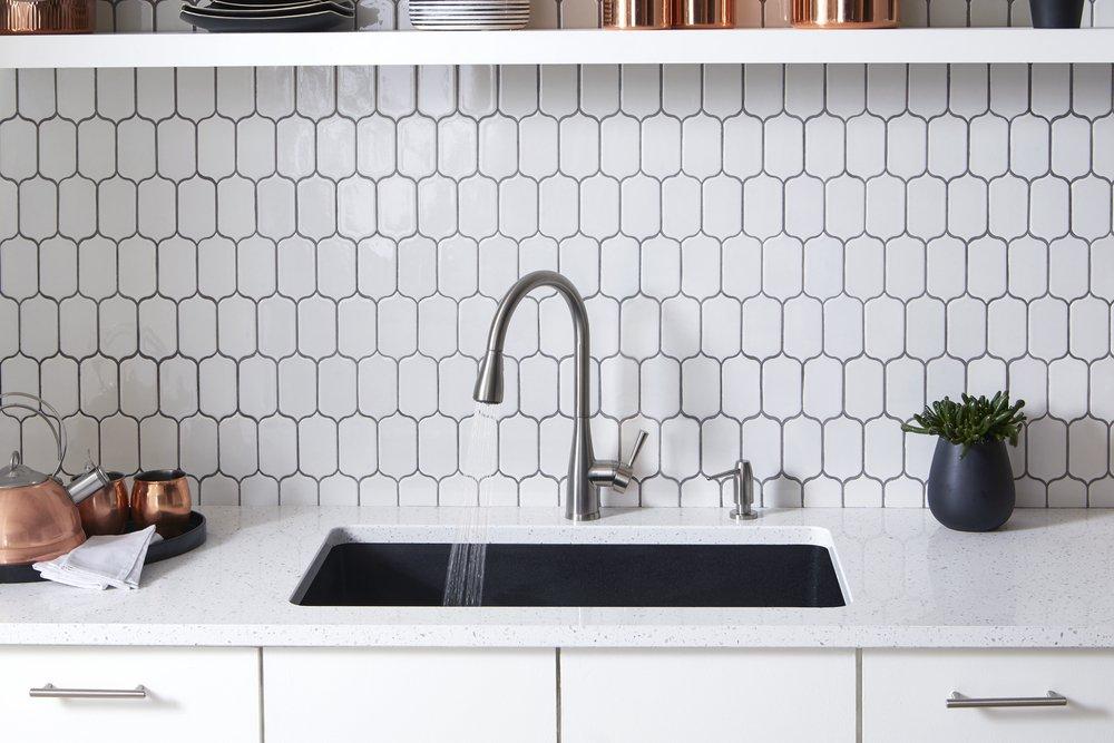 Signature Hardware Black 33 x 22 in. No Hole Composite Single Bowl Dual Mount Kitchen Sink 