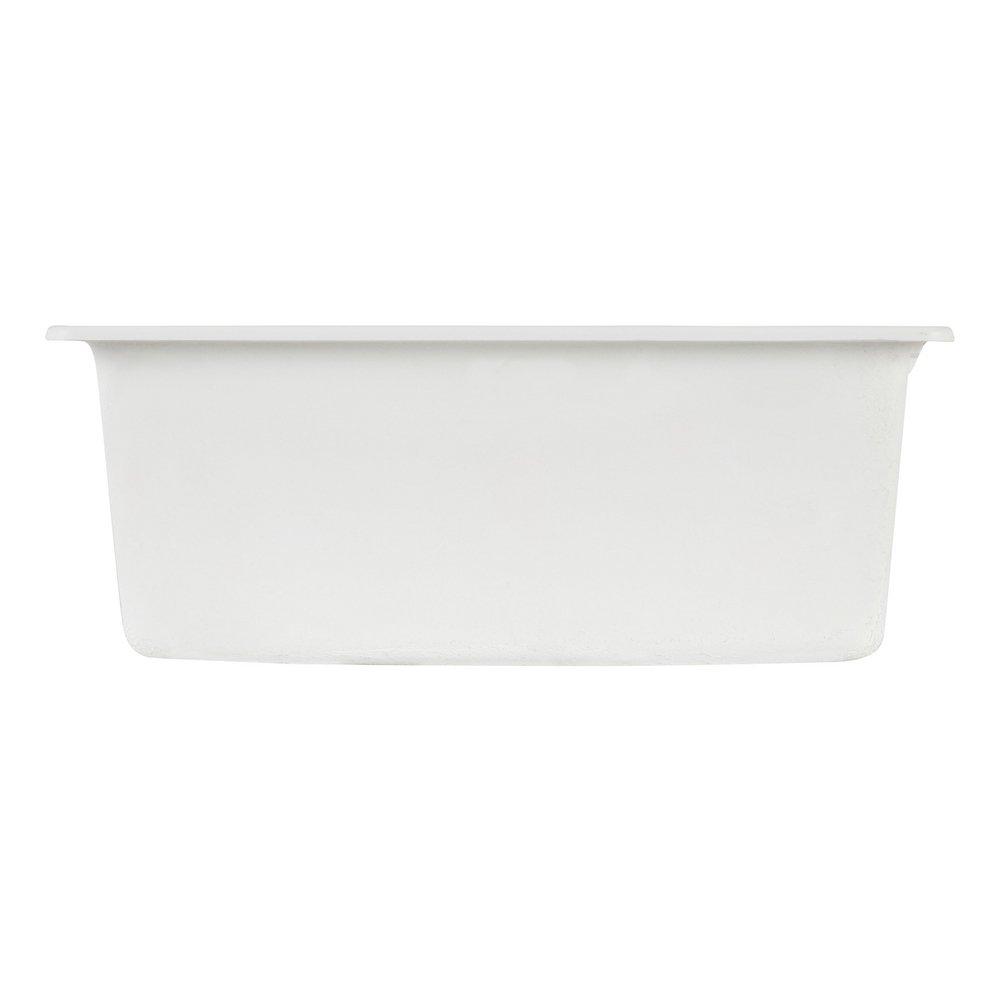 Signature Hardware White 25 x 22 in. No Hole Granite Composite Single Bowl Dual Mount Kitchen Sink 