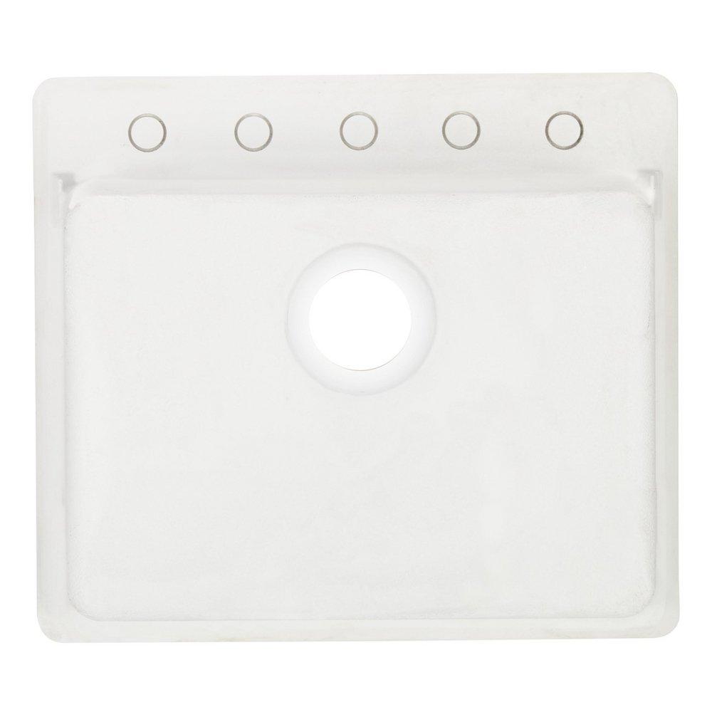 Signature Hardware White 25 x 22 in. No Hole Granite Composite Single Bowl Dual Mount Kitchen Sink 