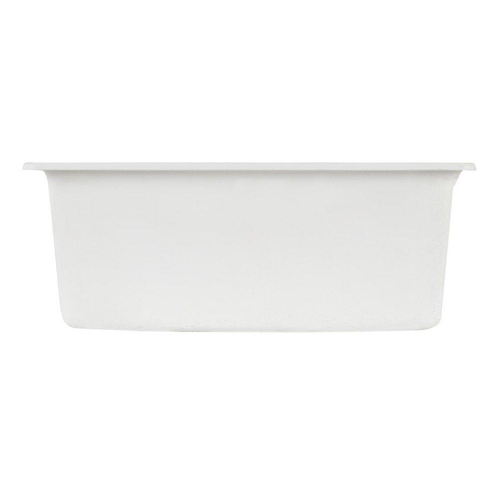 Signature Hardware White 25 x 22 in. No Hole Granite Composite Single Bowl Dual Mount Kitchen Sink 