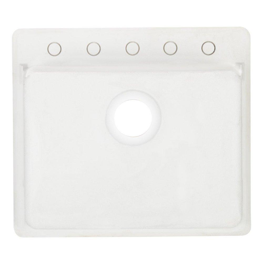 Signature Hardware White 25 x 22 in. No Hole Granite Composite Single Bowl Dual Mount Kitchen Sink 