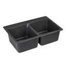 Signature Hardware Black 33 x 22 in. No Hole Composite Double Bowl Dual Mount Kitchen Sink 