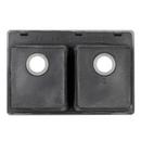 Signature Hardware Black 33 x 22 in. No Hole Composite Double Bowl Dual Mount Kitchen Sink 